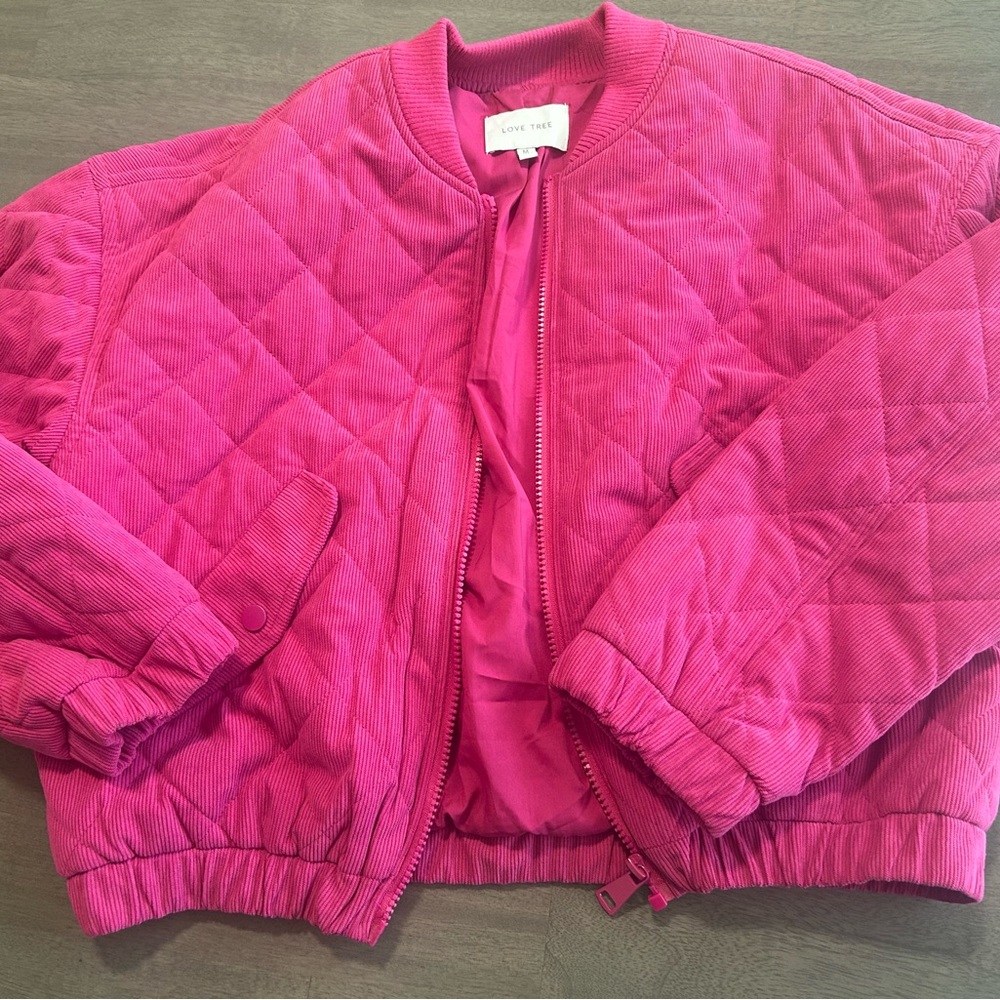 Love Tree Fuchsia Quilted Jacket